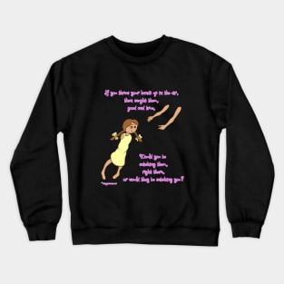 Throw your hands up - mid complexion, yellow dress Crewneck Sweatshirt